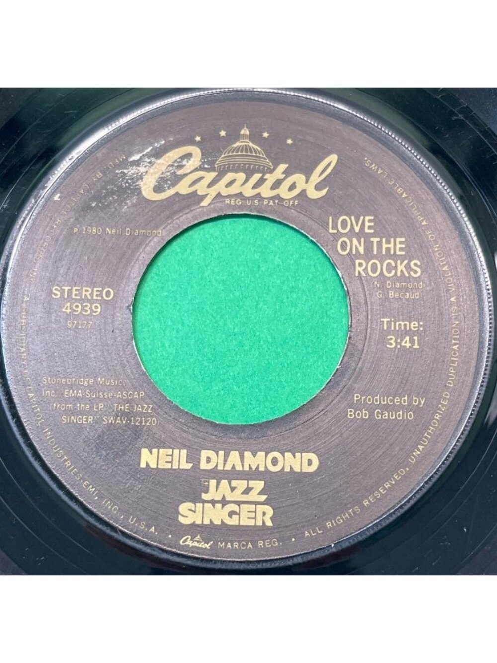 Neil Diamond Love on the Rocks / Acapulco 45 Vinyl 80s Pop Jazz Singer Capitol